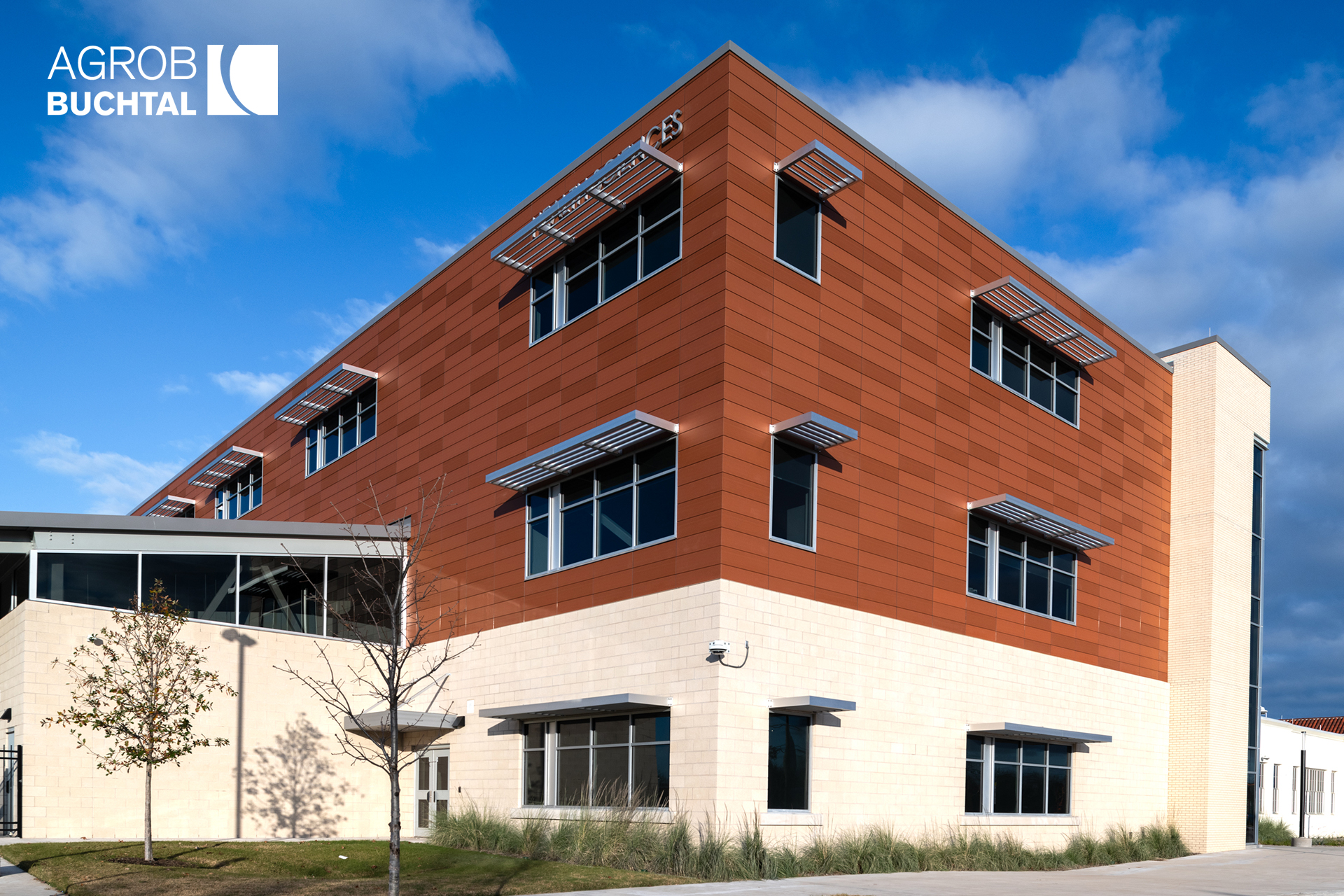 Career Institute North at Walnut Hill, Smooth and Stripy KeraTwin Panels, Natura 403 Red