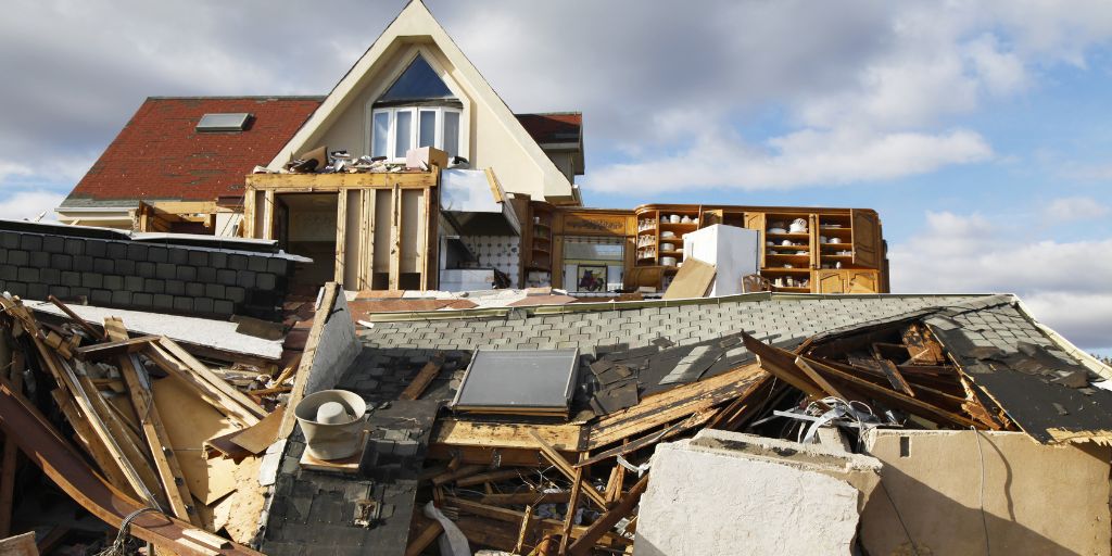 home damage by hurricane